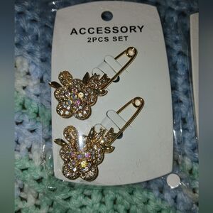 NEW Rhinestone Safety Pin Scatter Brooche Set